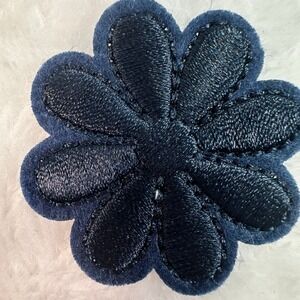 10 Embroidered Flower Iron-on Patches Navy Blue Lot of 10 Floral Daisy Appliques